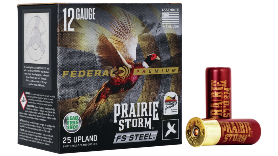 Federal Premium Prairie Storm 12 Gauge 2.75in #4 Shot 1 1/8oz 1500 ft/s Centerfire Shotgun Shot Ammo, 25 Rounds, PFSX147FS 4