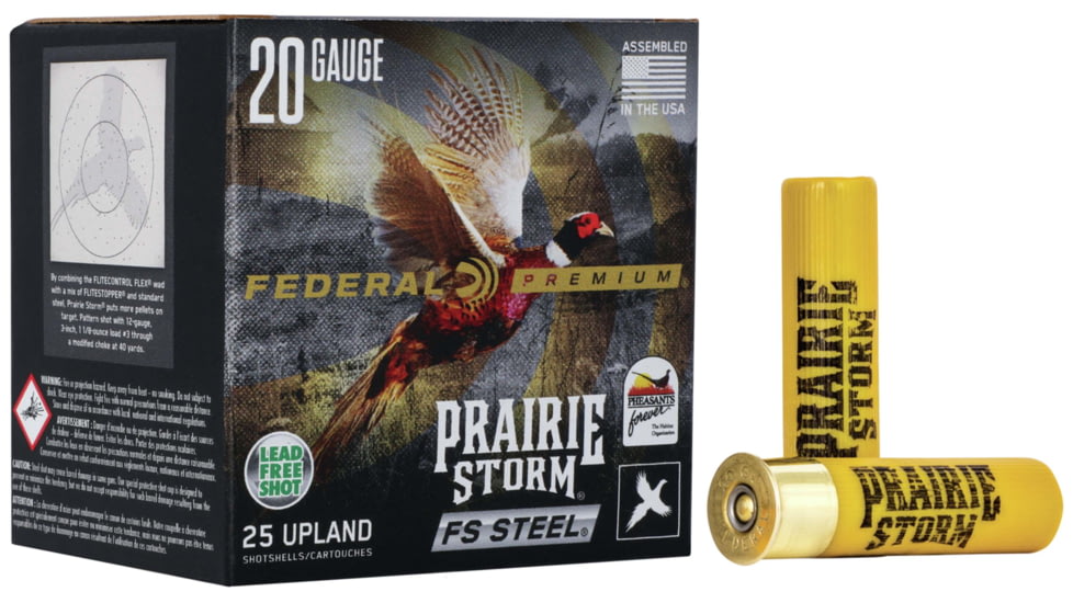 Federal Premium Prairie Storm 20 Gauge 3in #3 Shot 7/8oz 1500 ft/s Centerfire Shotgun Shot Ammo, 25 Rounds, PFSX207FS 3