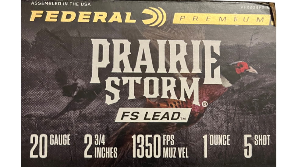 Federal Premium Prairie Storm 20 Gauge #5 Shot 1 oz 2.75in Centerfire Shotgun Ammo, 25 Rounds, PFX204FS 5
