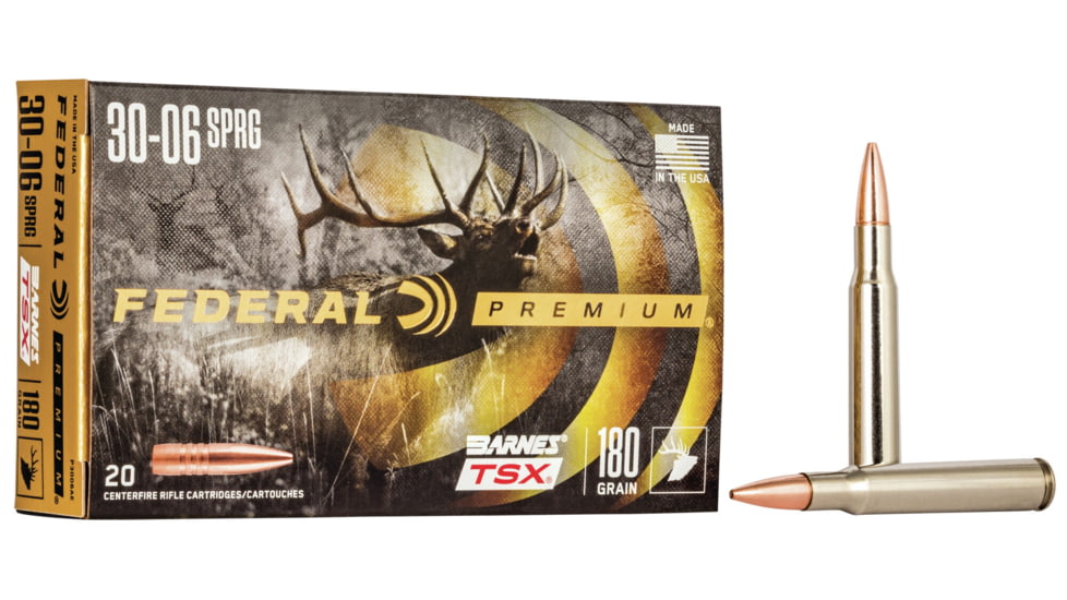 Federal Premium Rifle Ammo, .30-06 Springfield, Barnes Triple-Shock X, 180 grain, 20 Rounds, P3006AE