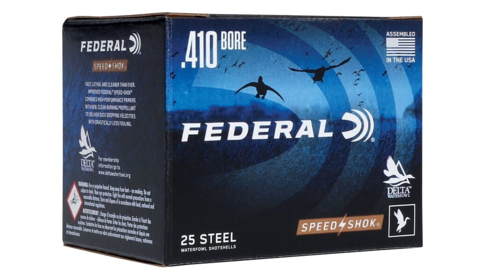 Federal Premium Speed Shok 410 Bore 3/8 oz Speed Shok Centerfire Shotgun Ammo, 250 Round