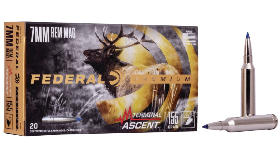 Federal Premium TERMinAL ASCENT 7mm Magnum 155 Grain Terminal Ascent Rifle Ammo, 20 Rounds, P7RTA1