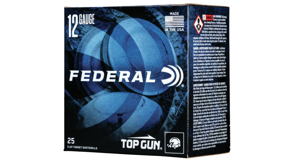 Federal Premium Top 12 Gauge 1.125 oz Top Gun Centerfire Shotgun Ammo, 7.5 Shot, 25 Rounds, TG12 7.5, TG12 7.5