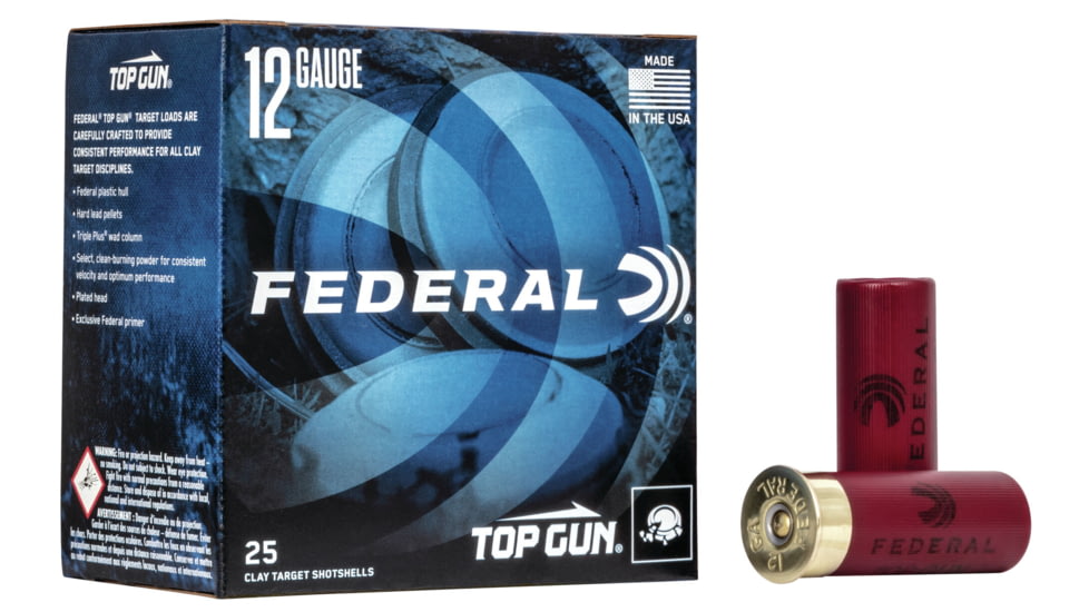 Federal Premium Top Gun, 12 Gauge, 1-1/8oz, 2 3/4'' Centerfire Shotgun Ammo, 8, 25 Rounds, TG12 8