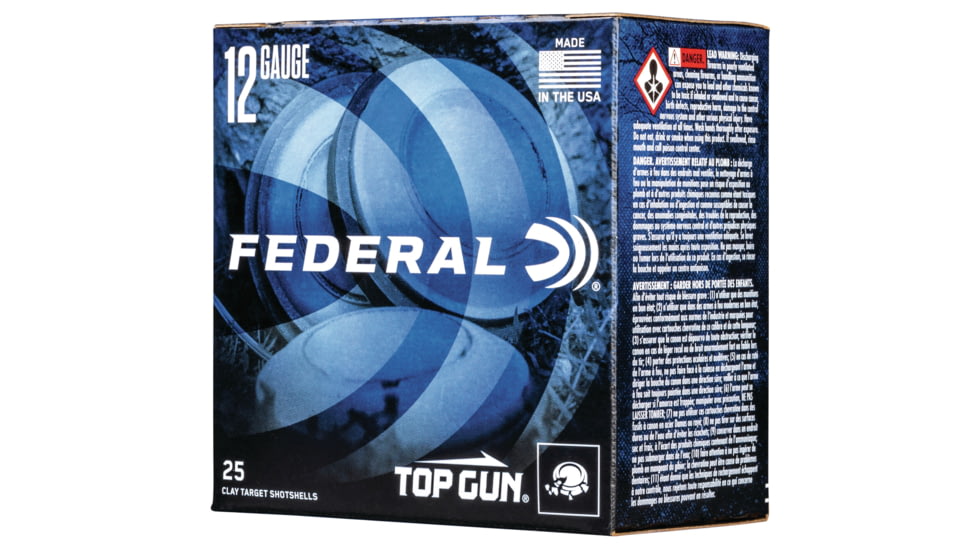 Federal Premium Top 12 Gauge 1.125 oz Top Gun Centerfire Shotgun Ammo, 9 Shot, 25 Rounds, TGL12 9, TGL12 9