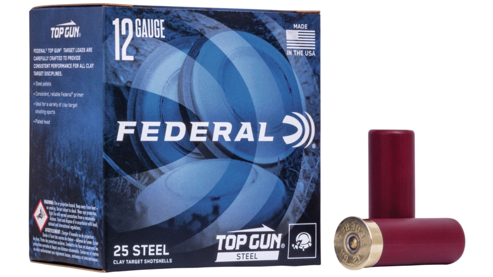 Federal Premium Top Gun 12 Gauge 1 1/8oz Steel Centerfire Shotgun Ammo, 7 Shot, 25 Rounds, TG147 7