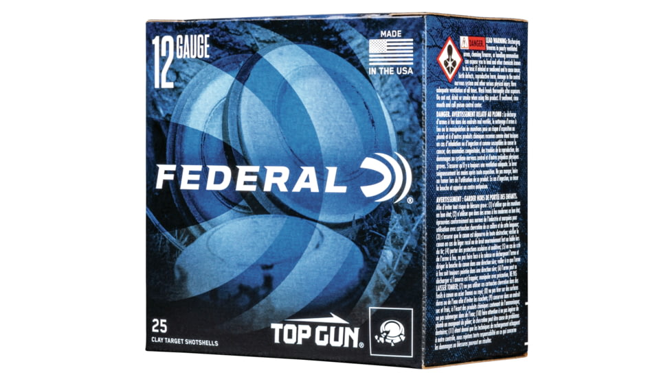 Federal Premium Top Gun 12 Gauge 1oz Centerfire Shotgun Ammo, 1180 FPS, 8 Shot, 25 Rounds, TG121 8