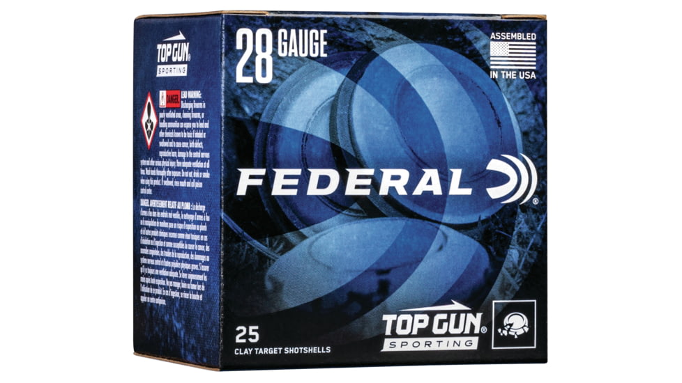 Federal Premium Top Gun 28 Gauge 3/4oz Top Gun Sporting Centerfire Shotgun Ammo, 8 Shot, 25 Rounds, TGS2821 8