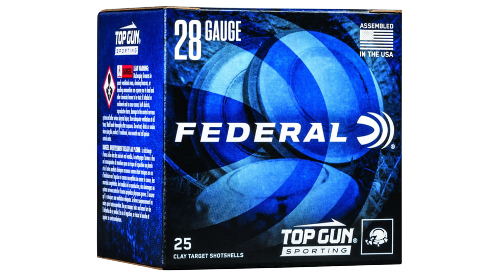 Federal Premium Top Gun 28 Gauge 3/4oz Top Gun Sporting Centerfire Shotgun Ammo, 9 Shot, 25 Rounds, TGS2821 9