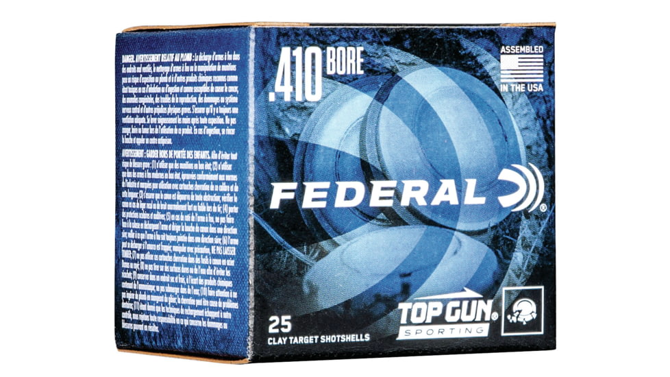 Federal Premium Top Gun 410 Bore 1/2 oz 2-1/2in Top Gun Sporting Centerfire Shotgun Ammo, 7.5 Shot, 25 Rounds, TGS41214 7.5, TGS41214 7.5