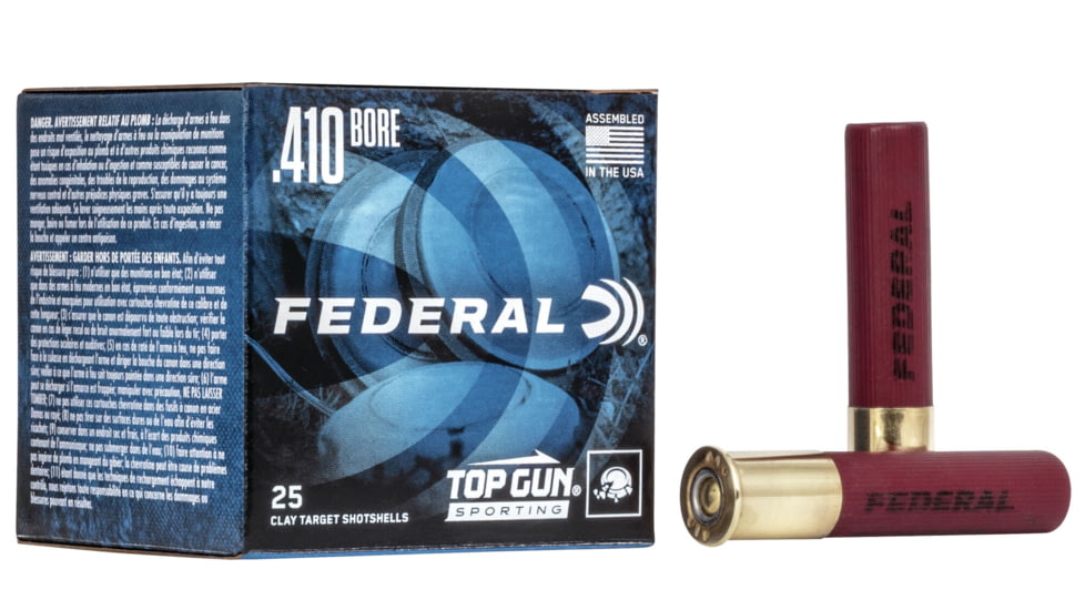 Federal Premium Top Gun 410 Bore 1/2oz 2-1/2in Sporting Shotgun Ammo, 7.5 Shot, 25 Rounds, TGS41214 7.5