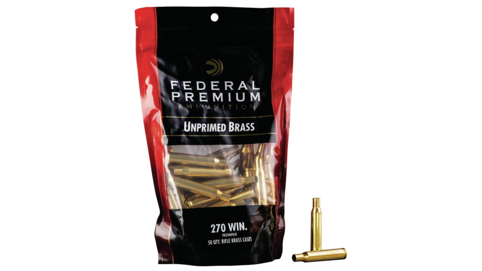 Federal Premium Unprimed Empty Brass-Rifle, 270 Win, PR270UPB50