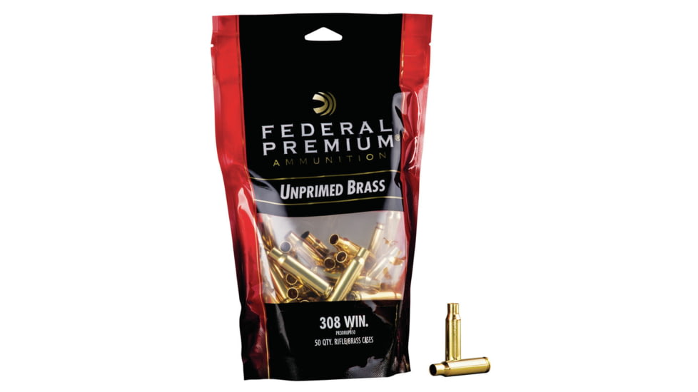 Federal Premium Unprimed Empty Brass-Rifle, 308 Win, PR308UPB50