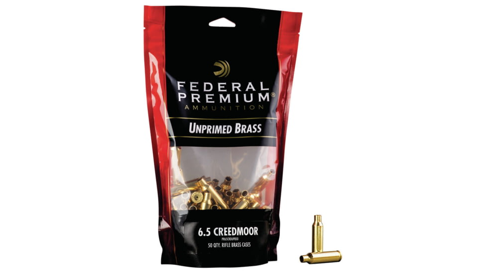 Federal Premium Unprimed Empty Brass-Rifle, 6.5 Creedmoor, PR65CRDUPB50