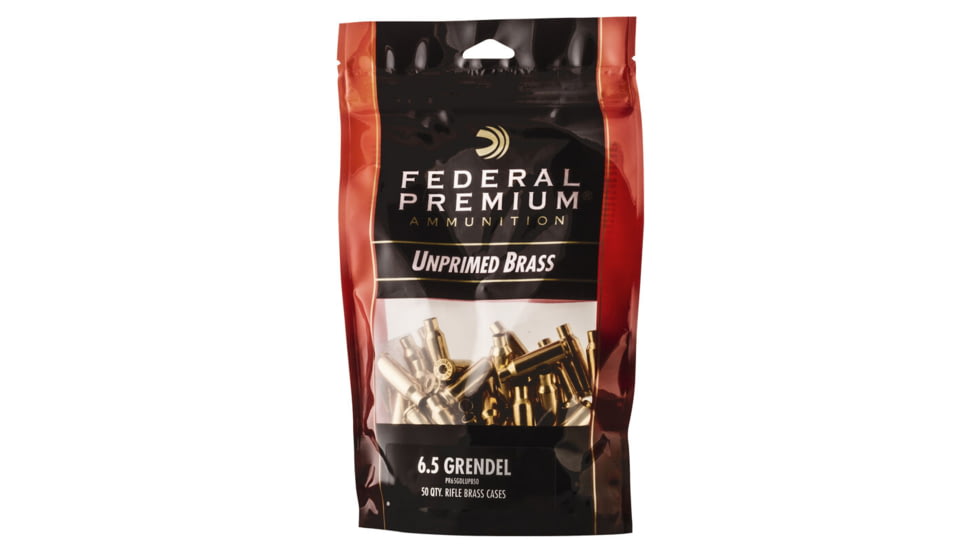 Federal Premium Unprimed Empty Brass-Rifle, 6.5 Grendel, PR65GDLUPB50