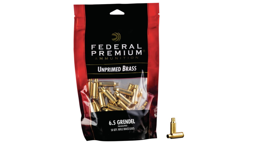 Federal Premium Unprimed Empty Brass-Rifle, 6.5 Grendel, PR65GDLUPB50