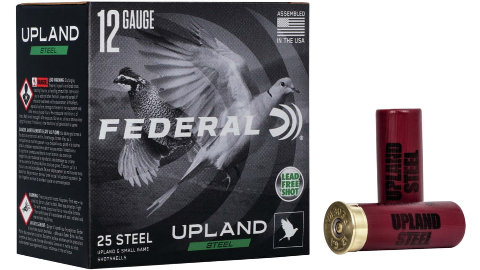 Federal Premium Upland Steel 12 Gauge 1oz 2 3/4in Paper Wad Shotgun Ammo, 7.5, 25 Rounds, USH122W 7.5