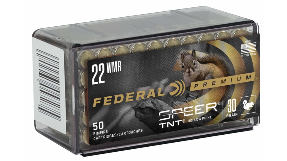 Federal Premium Varmint &amp; Predator TNT .22 Winchester Magnum Rimfire 30 Grain Hollow Point Rimfire Ammo, 50 Rounds, P765