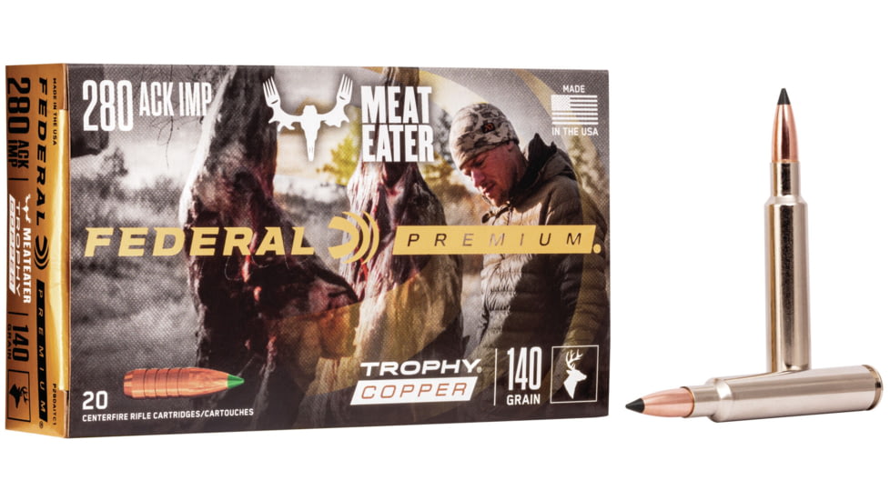 Federal Premium TROPHY COPPER .280 Improved 140 Grain Trophy Copper Centerfire Rifle Ammo, 20 Rounds, P280AITC1