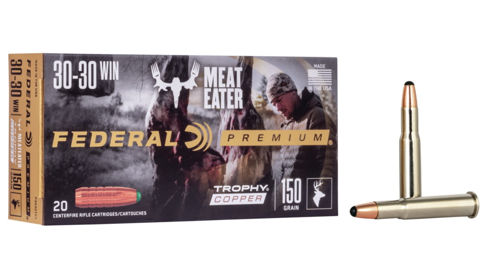 Federal Premium Vital-Shok Rifle Ammo, .30-30 Winchester, Trophy Copper, 150 grain, 20 Rounds, P3030TC1