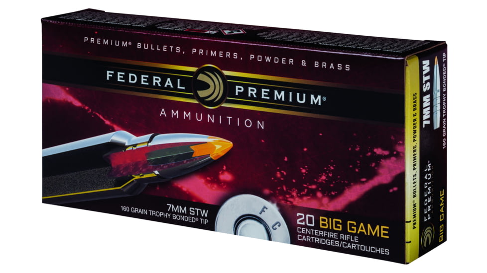 Federal Premium Vital-Shok Rifle Ammo, 7mm Shooting Times Westerner, Trophy Bonded Tip, 160 grain, 20 Rounds, P7STWTT1