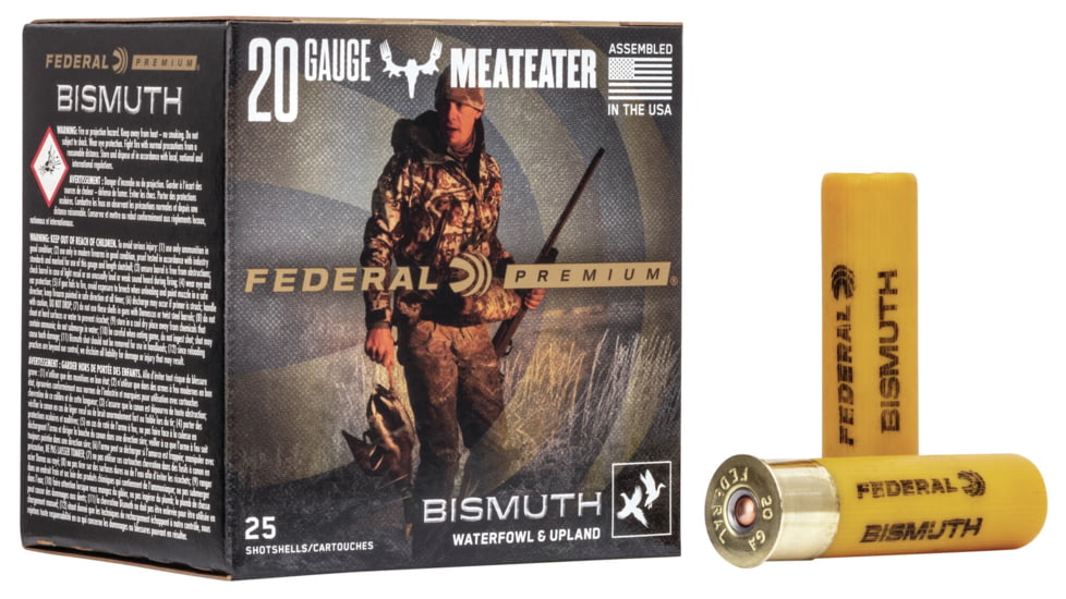 Federal Premium Wing Shok 20 Gauge 1.125 oz Bismuth Centerfire Shotgun Ammo, 4 Shot, 25 Rounds, PBIX244 4, PBIX244 4