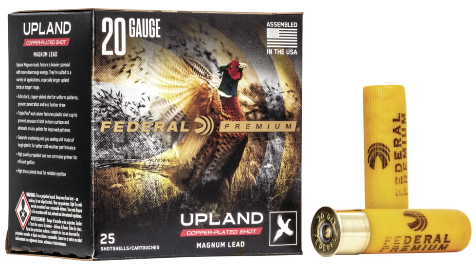 Federal Premium Wing Shok 20 Gauge 1 1/4oz Upland Magnum Centerfire Shotgun Ammo, 6 Shot, 25 Rounds, P258 6
