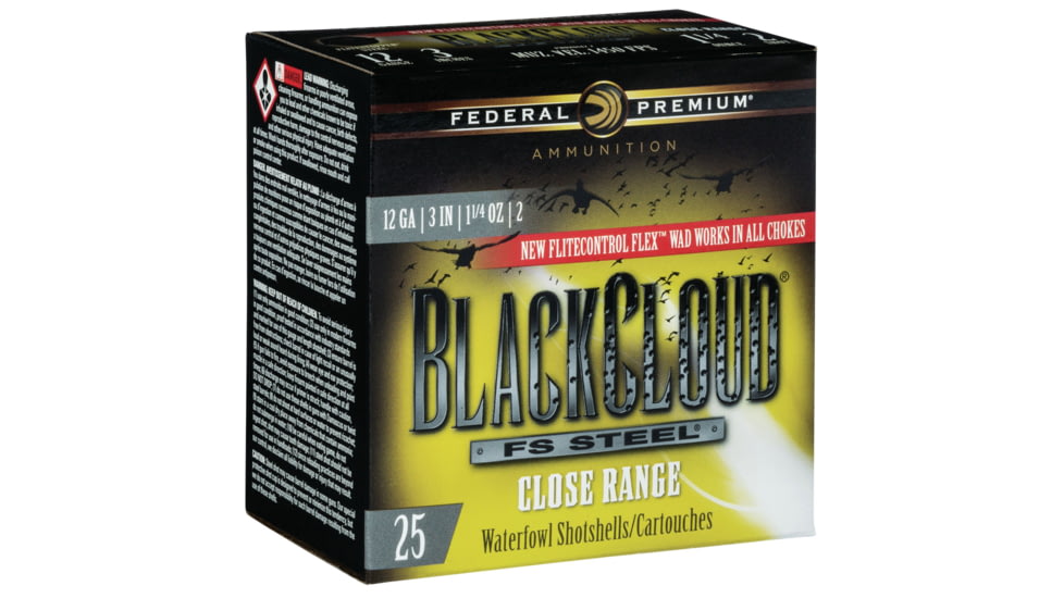 Federal PWBXD1422 Black Cloud FS Steel Close Range 12 Gauge 3 1 1/4 Oz 2 Shot 2