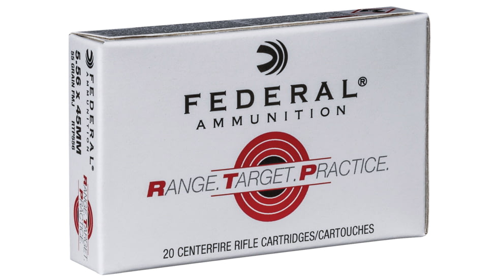 Federal RTP556 Range And Target 223 Rem 55 Gr Full Metal Jacket FMJ 20 Bx/ 25