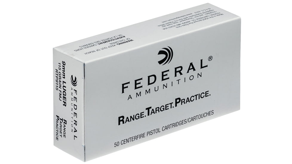 Federal RTP9115 Range And Target 9 mm Luger 115 Gr Full Metal Jacket FMJ 50 Bx