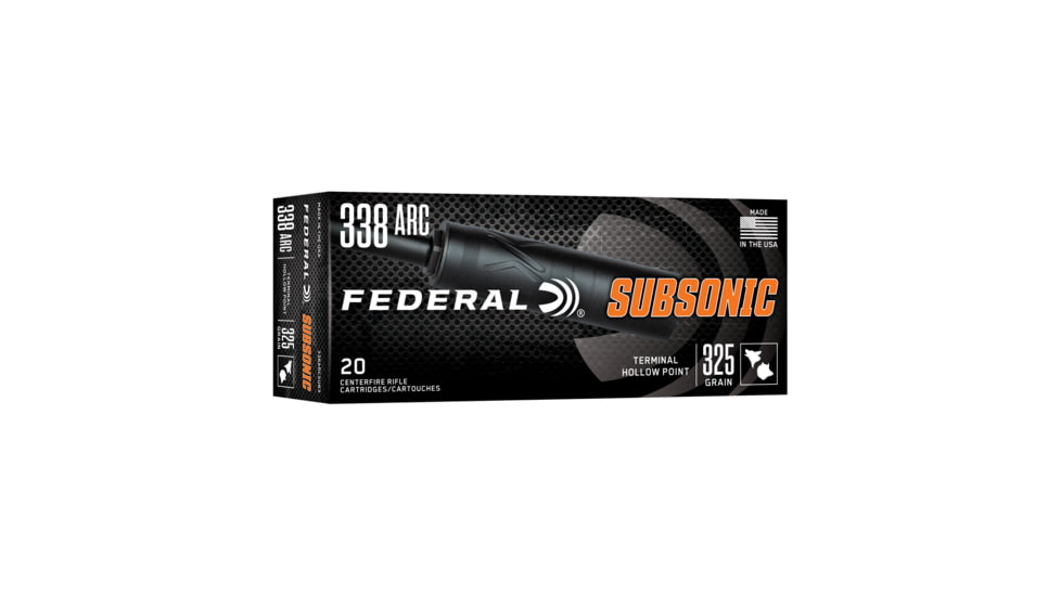 Federal Subsonic, 338 ARC, 325 Grain, Hollow Point, 20 Round Box 338ARCSUB3