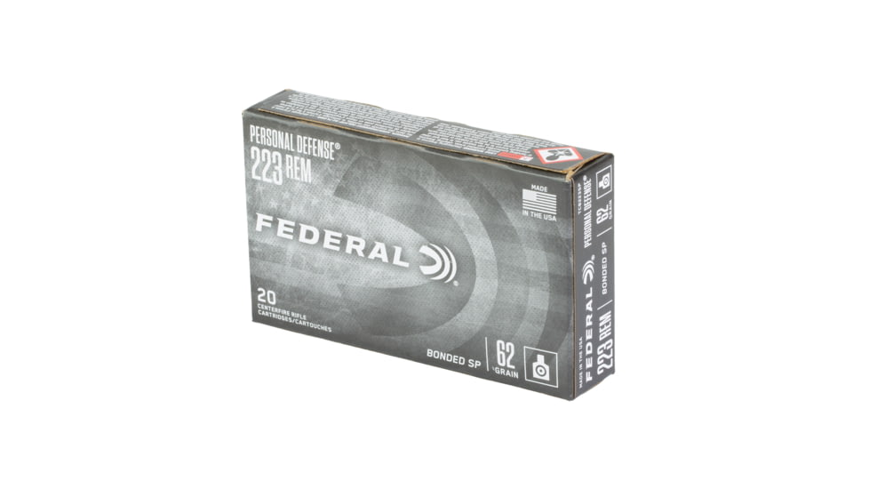 Federal Tactical Bonded, 223 Remington, 62 Grain, Bonded Soft Point, 20 Round Box TCB223SP
