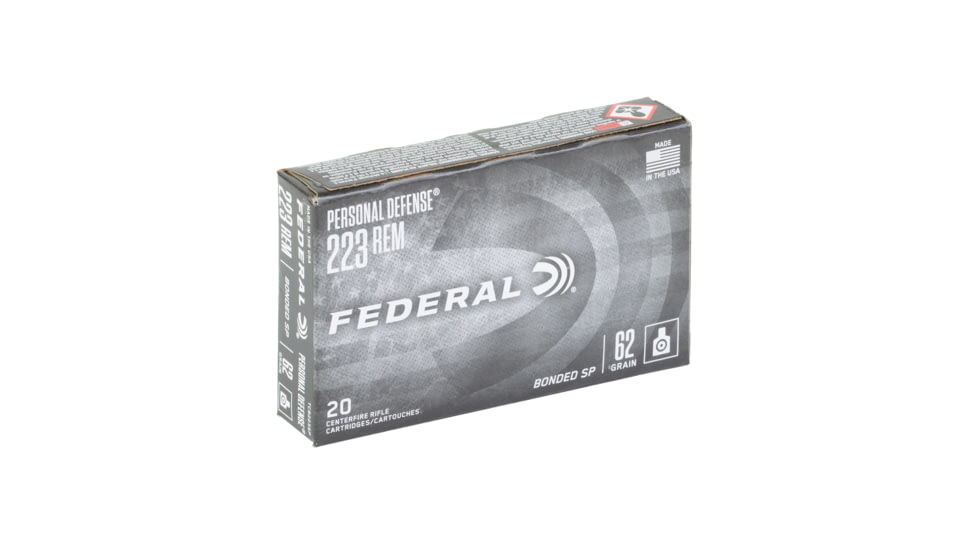 Federal Tactical Bonded, 223 Remington, 62 Grain, Bonded Soft Point, 20 Round Box TCB223SP
