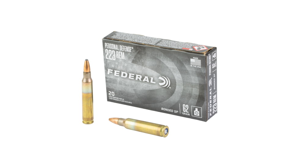 Federal Tactical Bonded, 223 Remington, 62 Grain, Bonded Soft Point, 20 Round Box TCB223SP