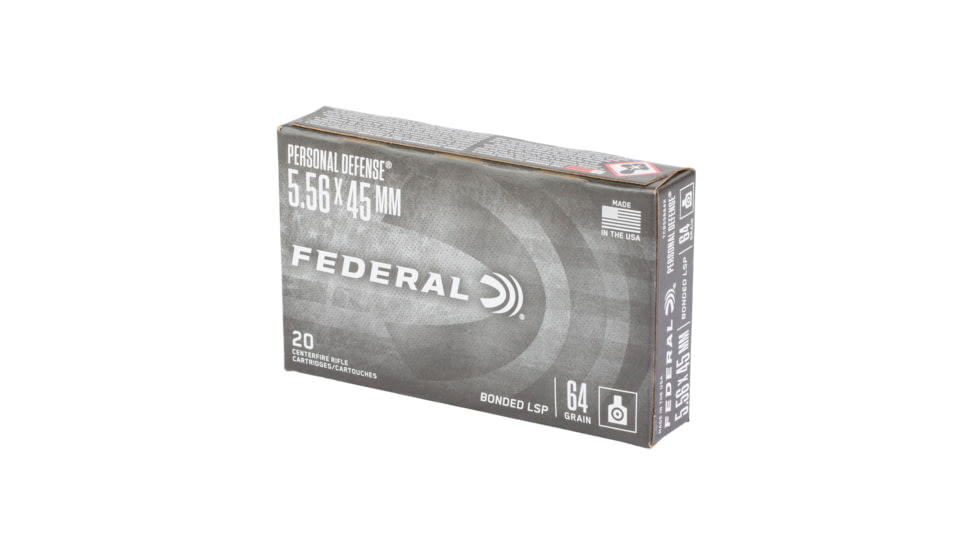 Federal Tactical Bonded, 5.56 NATO, 64 Grain, Bonded Soft Point, 20 Round Box TCB55664X