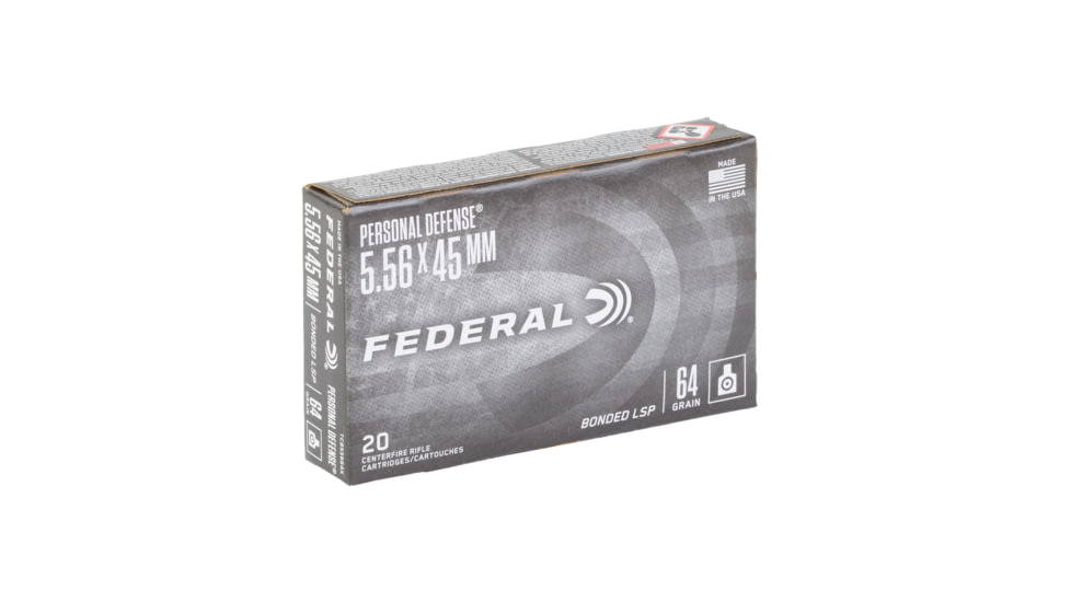 Federal Tactical Bonded, 5.56 NATO, 64 Grain, Bonded Soft Point, 20 Round Box TCB55664X