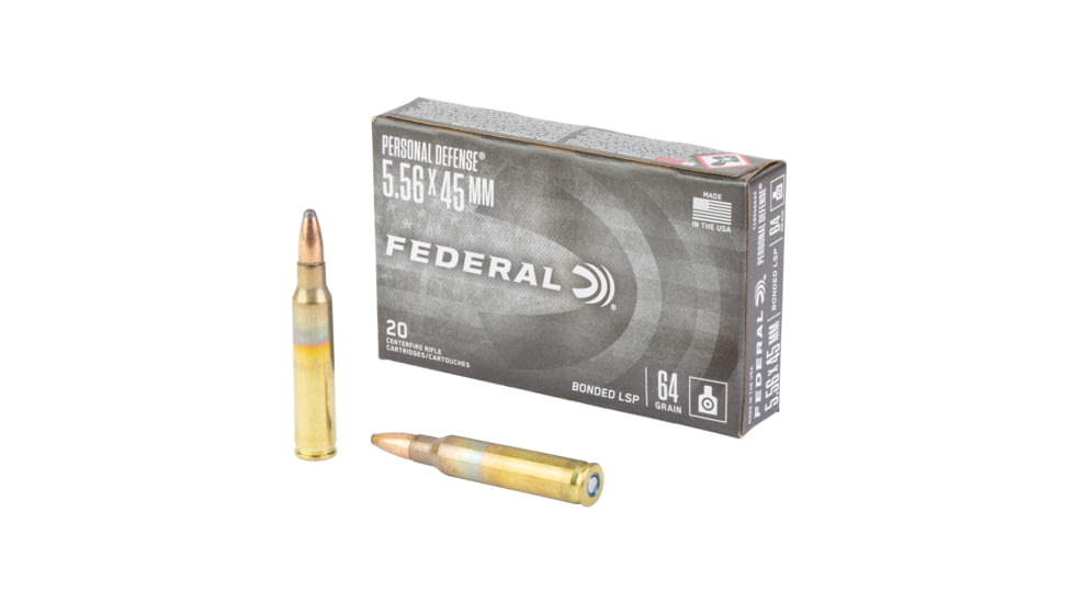 Federal Tactical Bonded, 5.56 NATO, 64 Grain, Bonded Soft Point, 20 Round Box TCB55664X
