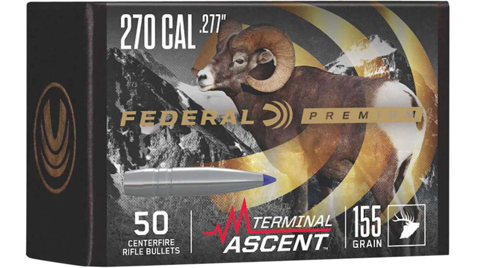 Federal Terminal Ascent Component Bullet .277 155 Grain Rifle Bullet, 50, PB277TA2
