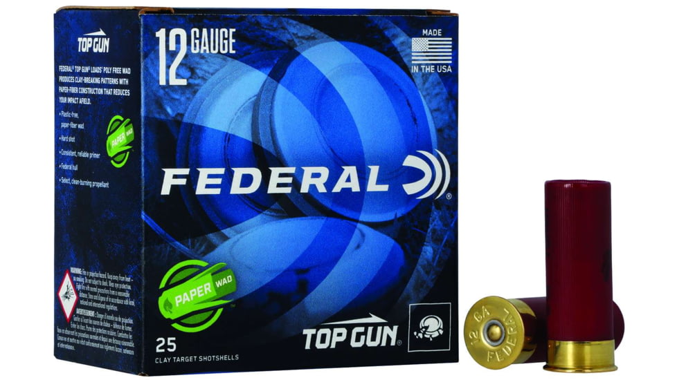 Federal Steel Paper Wad 12 Gauge 1oz 2 3/4in Shotgun Ammo, #7.5, 1250 FPS, 25 Rounds, TG12WS1 7.5