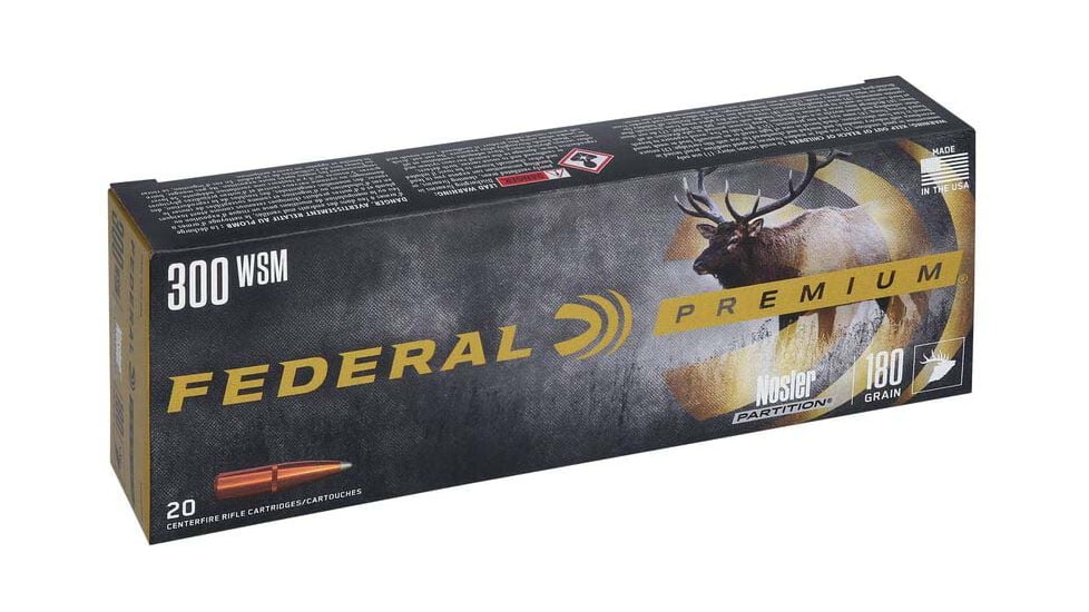 Federal Premium VITAL-SHOK .300 Winchester Short Magnum 180 Grain Nosler Partition Centerfire Rifle Ammunition