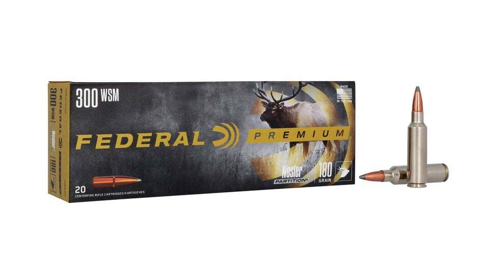 Federal Premium VITAL-SHOK .300 Winchester Short Magnum 180 Grain Nosler Partition Centerfire Rifle Ammunition