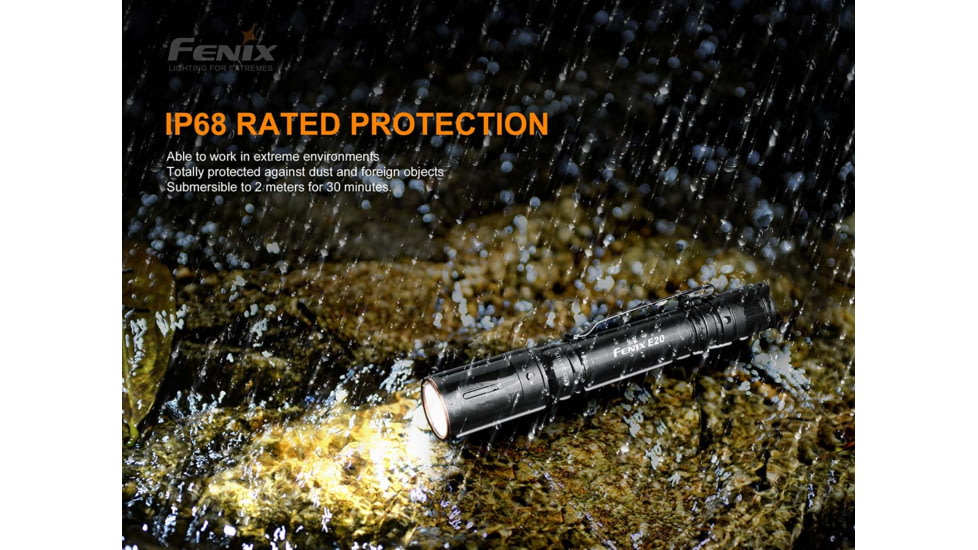 Fenix E20 V 2.0 AA Flashlight, E20V2BK