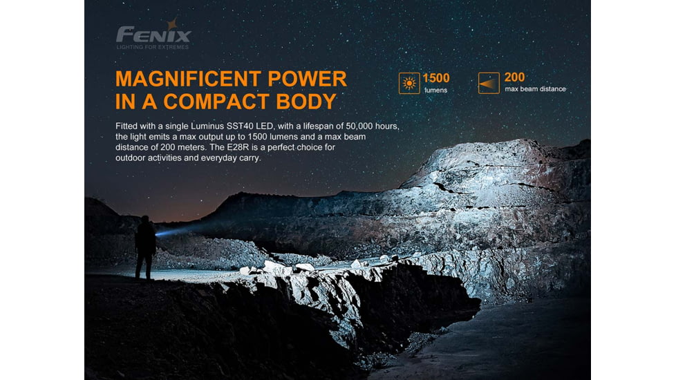 Fenix E28 R Rechargeable Flashlight, E28R