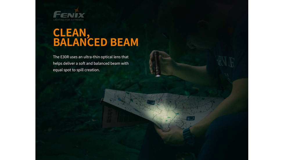Fenix E30 R Rechargeable Flashlight, E30RSTBK