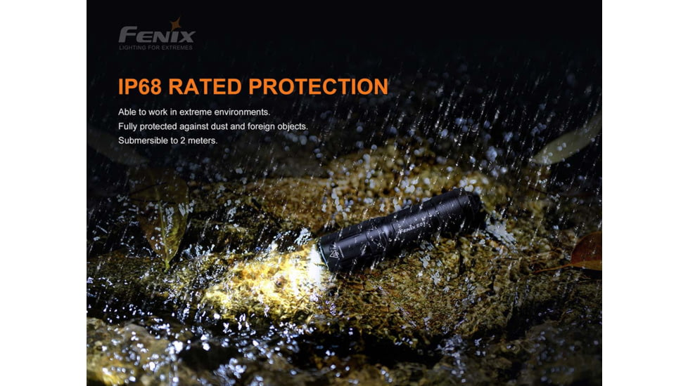 Fenix E01 V2, Flashlight, White LED, 100 Lumens, 2.62 Long, Anodized Finish, Black, Includes 1-AAA Battery