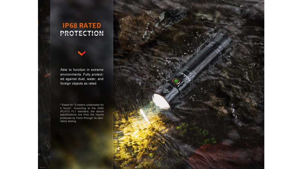 Fenix E35R, Flashlight, White LED, 3,100 Lumens, 4.72 Long, Anodized Finish, Black, Includes Rechargeable ARB-L21-5000 Battery and USB Type-C Charging Cable