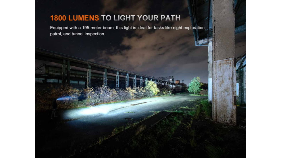 Fenix HM61RV3, Headlamp, White LED, 1,800 Lumens, Matte Finish, Black, Includes Headband and Rechargeable ARB-L18-4000 Battery