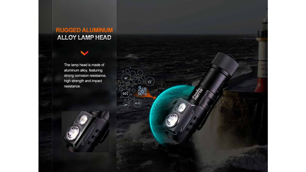 Fenix HM71R, Headlamp, White LED, 2,700 Lumens, Matte Finish, Black, Includes Headband and Rechargeable ARB-L21-5000 Battery