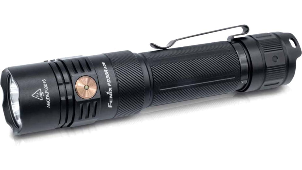 Fenix PD36R ACE, Flashlight, White LED, 3,000 Lumens, Anodized Finish, Black, Includes Rechargeable ARB-L21-5000 Battery and USB Type-C Charging Cable