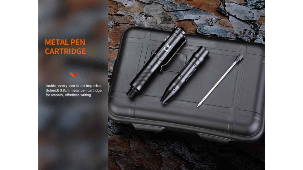Fenix T6 Penlight, Tactical Pen with Flashlight, White LED, 80 Lumen, Anodized Finish, Black, Includes Built-in 100mAh Li-Polymer Battery and USB Type-C Charging Cable